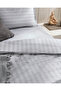 Melicia Double Cotton Pcs Striped Satin Bed Sheet Pcs Duvet Cover Set - Gray - 3