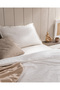 Melicia Single Cotton Striped Satin Duvet Cover Set - Ecru - 3