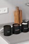 3-Piece Metal Storage Box with Metal Lid Tea Coffee Sugar Jar Storage Container Black/White - 5