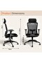 Interio Modern Thrill High-Back Ergonomic Office Chair with Mesh Back - Black - 2