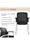 Interio Modern Relax Stackable Mesh Chair with Writing Pad - Black - 5