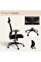 Interio Modern Thrill High-Back Ergonomic Office Chair with Mesh Back - Black - 6