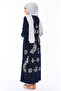 Navy Blue Motif Şile Cloth Dress 0004-01 - 4