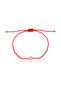 Tek Taş Rope Bileklik - Red - 2