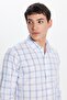Men's Slim Fit Slim Fit 100% Cotton Linen Texture Checkered Shirt - 2