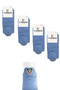 Women's Blue Colored Embroidered Cotton Booties Socks 4 Pack