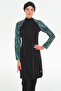 Raglan Sleeve Lycra Full Covered Hijab Swimsuit 3120 Black - 5