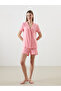 Lcw Dream Shirt Collar Women's Shorts Pajamas Set
