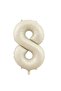 Cream Daisy 8 Years Old Happy Birthday Star Number Foil Balloon Set - 3