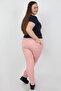 Pink Large Size Gabardine Women's Pants - 2