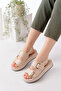 Women's Double Strap Buckle Detailed Daily Comfortable Sandals - 4