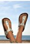 Women's Vegan Leather Multicolor Flip Flops - Dandelion Design - 7