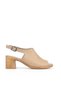, Women's Genuine Leather Heeled Sandals 1511020Z2212 Beige - 3