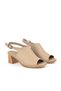 , Women's Genuine Leather Heeled Sandals 1511020Z2212 Beige - 4