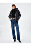 Short Puffer Jacket with Hood, Zipper, Elastic Waist, Pocket - 2