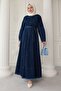 Dark Blue Denim Dress with Full Seam Detail