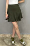 Women's Khaki Flounce Skirt with Shorts - 3