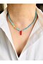 Turquoise Natural Stone Pepper Necklace 43 cm - 2