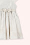 Girl's Short Sleeve Party Beige Dress - 2