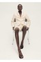 Cotton and Linen Blend Blazer Jacket - 5