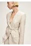 Linen Blazer Jacket with Belt