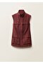 Wrinkled Look Fabric Vest with Pockets - 3
