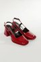 Women's Burgundy Patent Leather Heeled Shoes Square Toe Tpu Sole Kbrdr104 - 4