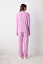 Purple Striped Lilac Shirt Pants Pajama Set - 5