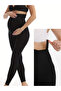 Black Cotton Corset Recovery Maternity Leggings - 4