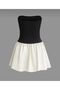 Strapless Two Color Mini Women Dress - 4
