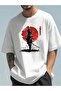 Samurai Print with Men's Cotton Casual Crew Neck Sweatshirts, Wide Fitting Short Sleeved T-Shirt - 3