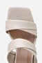 Women's Beige Heeled Slippers - 6