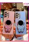 Water Green Cute Astronaut Stand Edge Gold Detailed Luxury Silicone Case for Samsung Galaxy A13 - 5