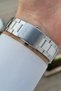 Silver Color Men's Wristwatch with Dark Blue Cord - 5