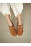 Rodos Genuine Suede Leather Inner Orthopedic Sole Closed Toe Women's Sabo Slippers Real Leather Tan - 5
