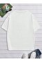 Los Angeles L.A Single Jersey T-Shirt - White Printed Oversize Crew Neck T-Shirt - 2