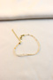 Minimal White Toned Crystal Bracelet with Gold Plated Extension Chain - 2