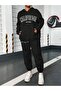 3 İplik California W.C Sweatshirt Sweatpants Jogger - Black Printed Bottom Top Sweatpants Set Hooded - 4