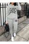 God Got Me Sweatshirt Sweatpants Jogger - Gray Printed Bottom Top Tracksuit Set Crew Neck