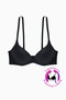 Women's Padded Push up Supported Micro Fabric Underwire Daily Bra - Black - 2529
