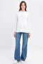 White-Chain Embroidered Long Sleeve Lycra T-Shirt - 2