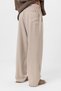 Belt Detailed Baggy Lyocell Trousers Beige - 6