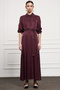 Patterned Belt Detail Dress 2044 Plum - 3