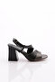 Women's Cross Strap Heeled Shoes Platinum Crocodile 99921033