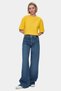 Indiana Yellow Crew Neck Crop Printed 100% Cotton Loose Fit Women's Tshirt - 3