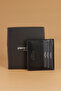 206 Genuine Leather Men's Wallet, Black Card Holder Analine - 3
