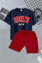 Printed 3-Piece Summer T-Shirt and Shorts Kids Set - 2