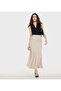 SOLID MIDI SATIN SKIRT