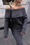 Degaje Collar Anthracite Knitwear Set - with Skirt - 4