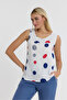 Women's Strappy Blouse - Muslin Polka Dot Pattern with Buttons on the Back - 1115 - 3